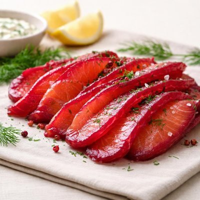 Beet gravlax