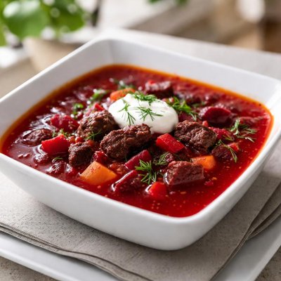 Beetroot and beef soup