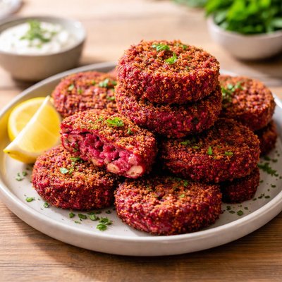 Beetroot and tofu cutlet