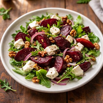 Beetroot salad with feta cheese