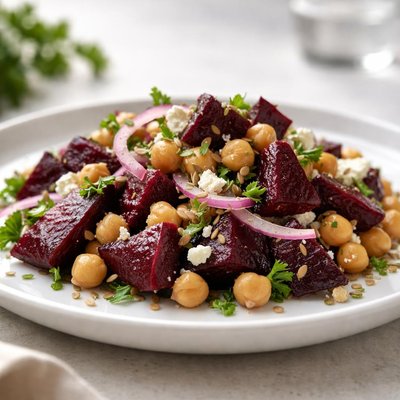 Beetroot with chickpeas salad