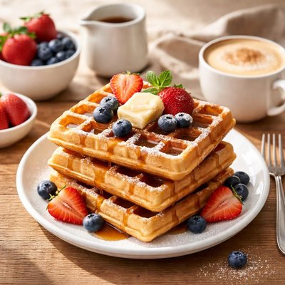 Belgian waffles coffee