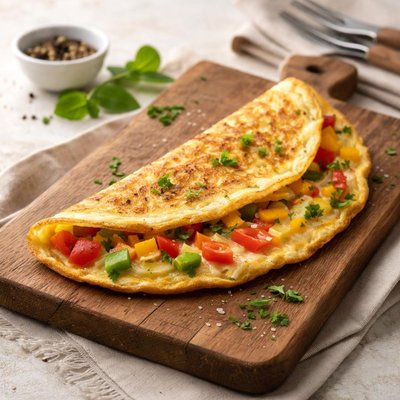 Bell pepper and cheese omelette