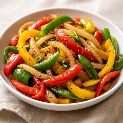 Bell pepper and onion stir-fry