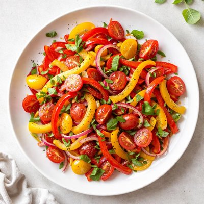 Bell pepper and tomato salad
