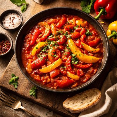 Bell peppers in tomato sauce