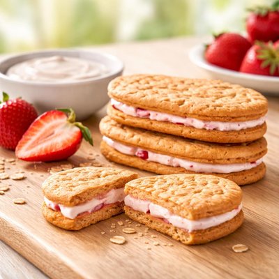 Belvita yogurt strawberry sandwich