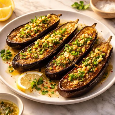 Berenjena con salsa de limon