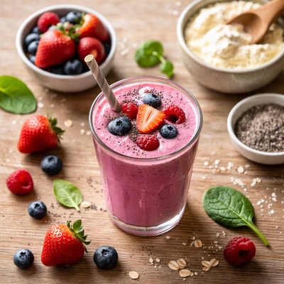 Berries high protein smoothie