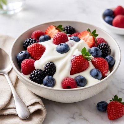 Berries with cream