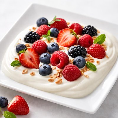 Berries with yogurt