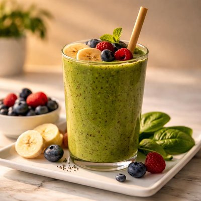 Berry banana green smoothie