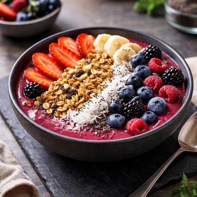 Berry blends protein bowl