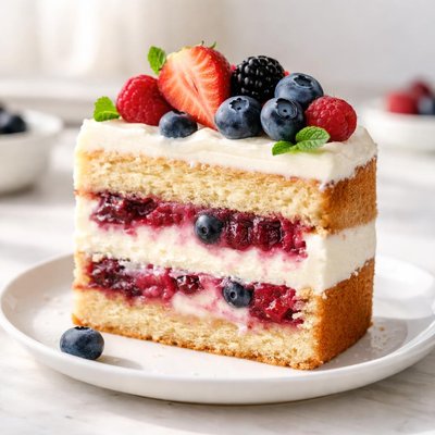 Berry cake slice