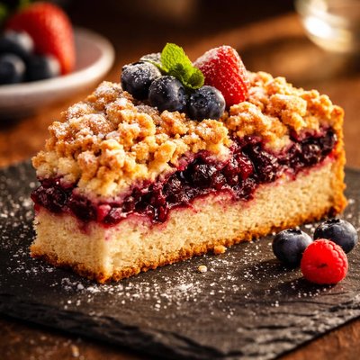 Berry crumble cake