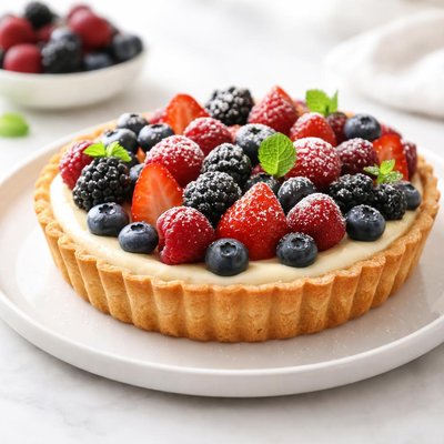Berry custard tart