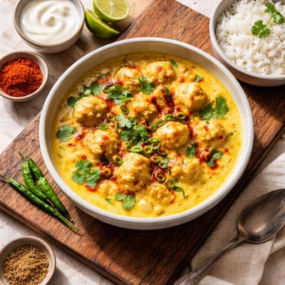 Besan curry with dahi mix