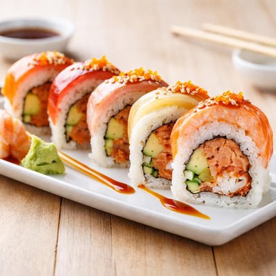 Big monster rainbow roll