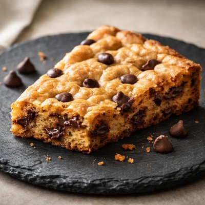 Big slice of blondie with choclate chips