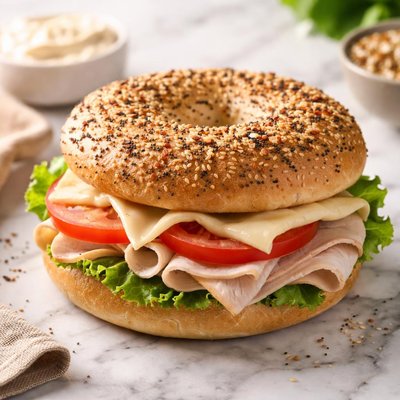 Biggby turkey havarti everything bagel