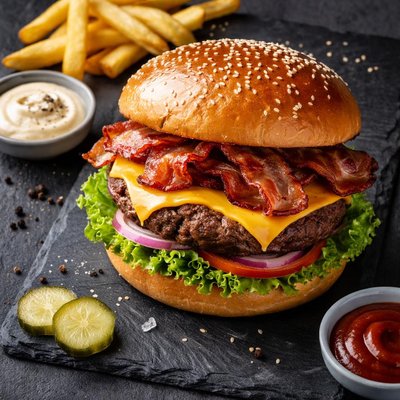 Bioburger cheese burger bacon