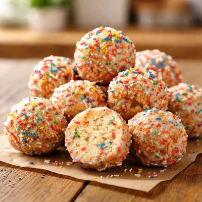 Birthday cake timbit