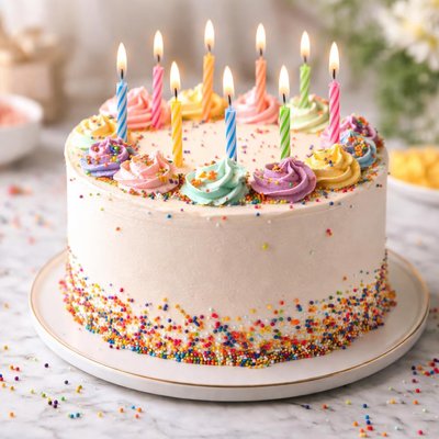 Birthday cake with icing