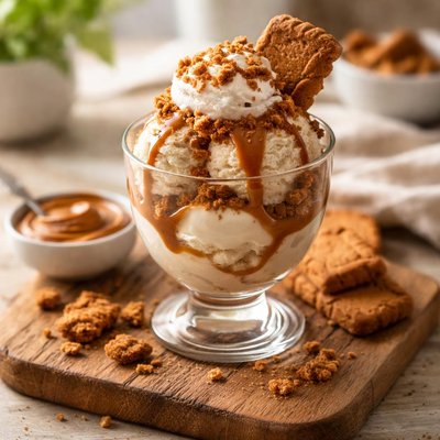 Biscoff ice cream sundae