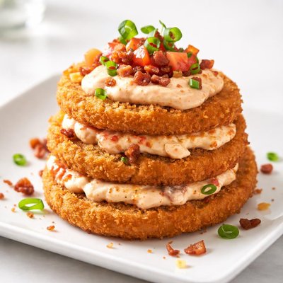 Biscuit belly fried green tomato