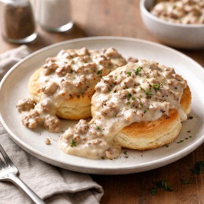 Biscuit sausage gravy