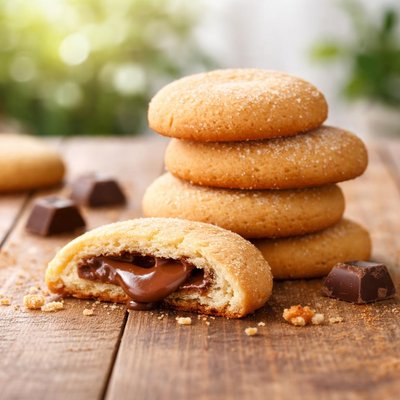 Biscuit with chocolate centre