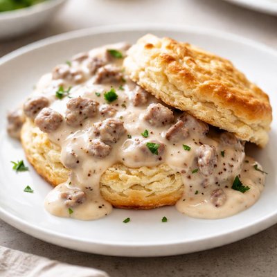 Biscuit with sausage gravy