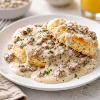 Biscuits with gravy
