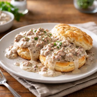 Biscut and sausage gravy