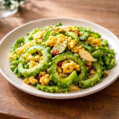 Bitter gourd fried egg