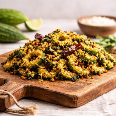 Bitter gourd poriyal