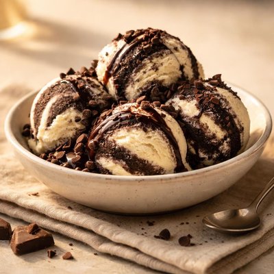 Black and white ice cream