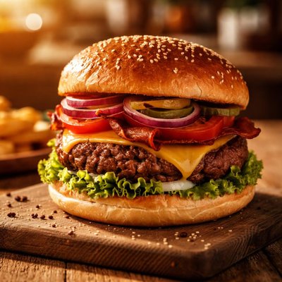 Black angus beef burger