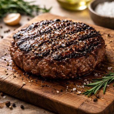 Black angus beef patty