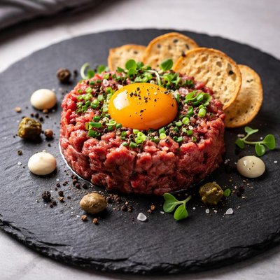 Black angus beef tartare