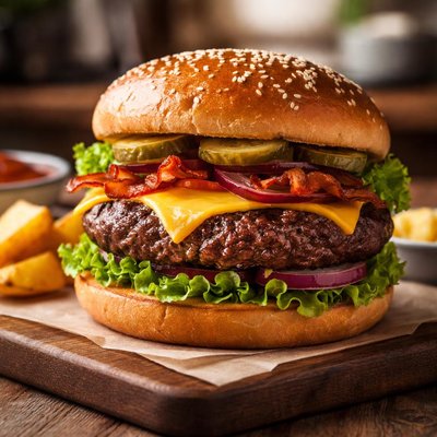 Black angus hamburger