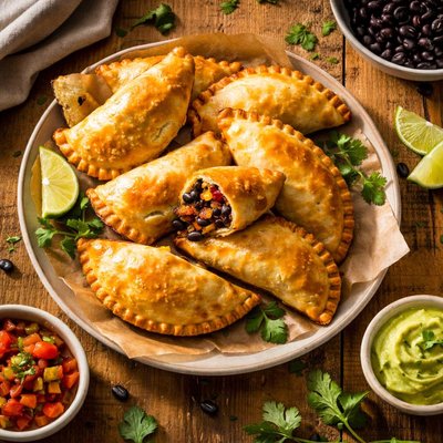 Black bean baked empanada