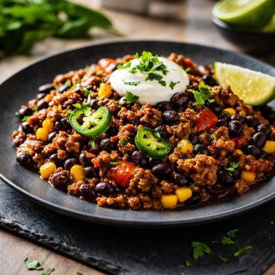 Black bean beef chilli