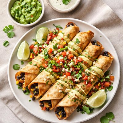 Black bean flautas