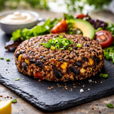 Black bean protein patty