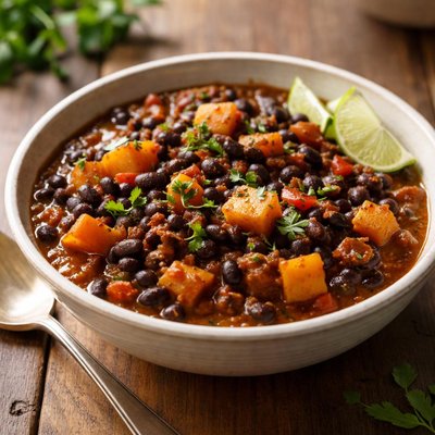 Black bean stew with sweet potato
