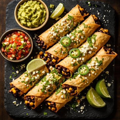 Black bean taquitos