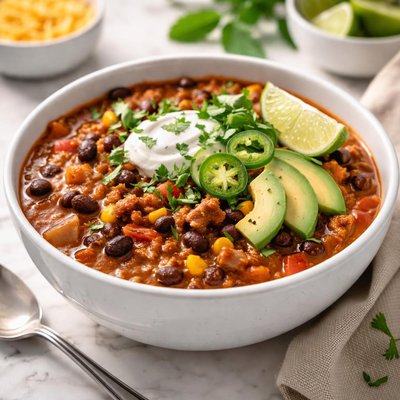 Black bean turkey chili
