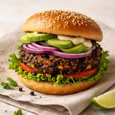 Black bean vegan burger