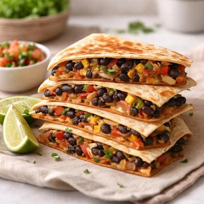 Black bean vegetarian quesadilla
